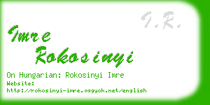 imre rokosinyi business card